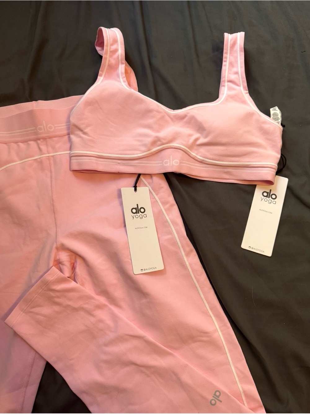 ALO Yoga Pink Seamless Light Support Sports Bra
